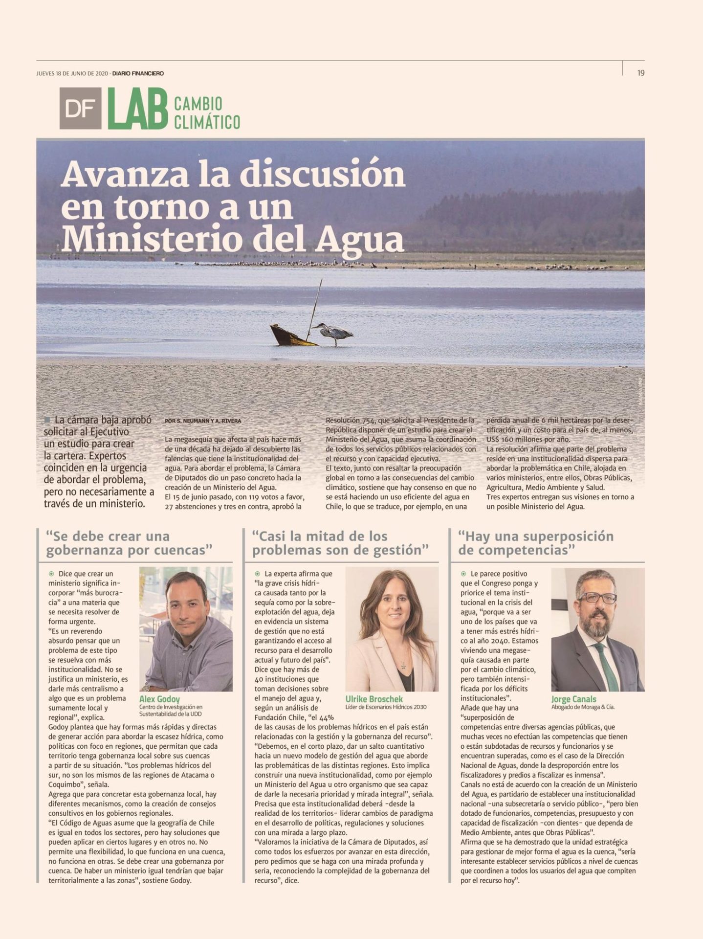 Discusión en torno a un Ministerio del agua