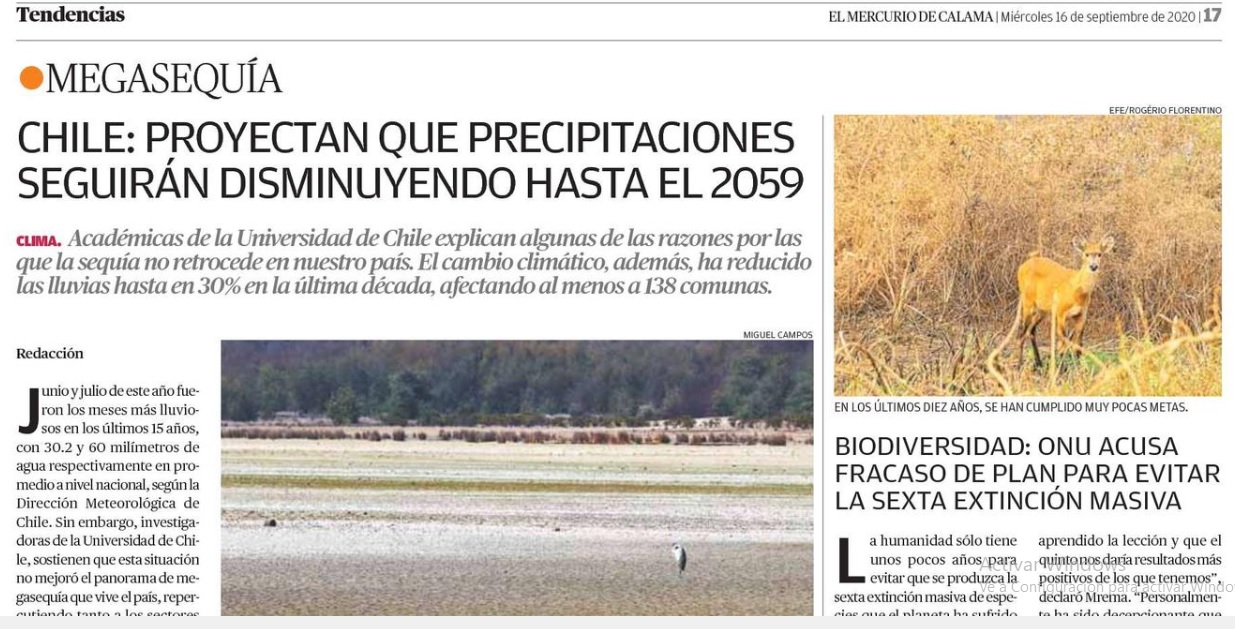 Sequía en Chile: precipitaciones disminuirán hasta 2059 | EH2030